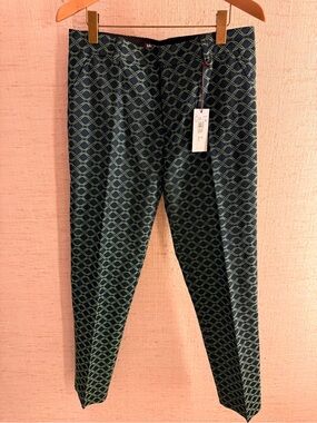 Mr Turk Slim Geometric Dress Pants in Navy and Green NWT